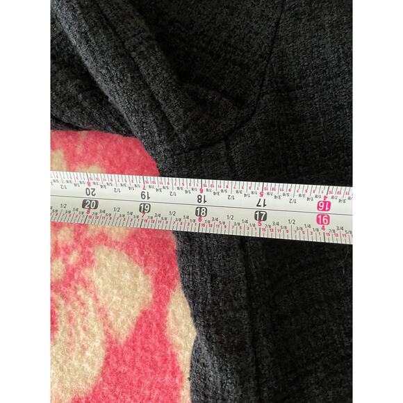 Sisley Black textured single button close blazer with fringed edging SZ 10 - Picture 10 of 12